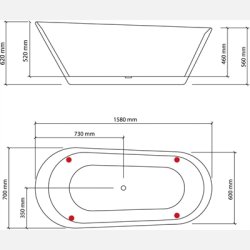 Lecia fritstende badekar